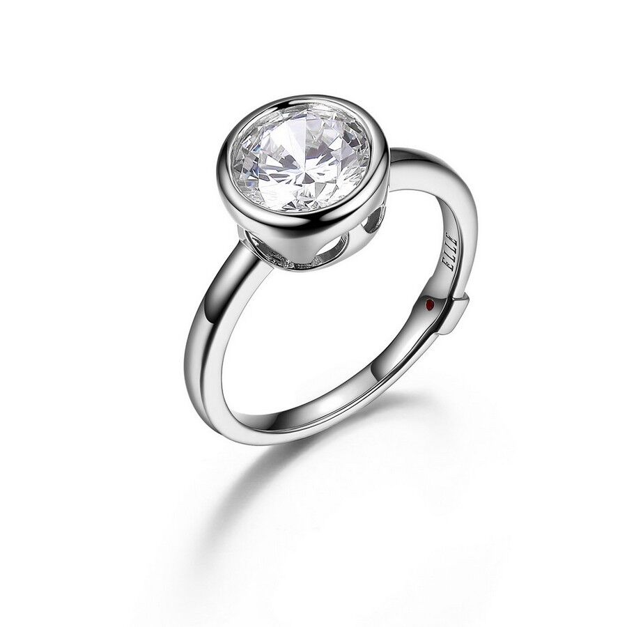 R4LA7U00, Sterling Silver Rhodium Plated Bezel Set Solitaire Ring. Stone size 8(mm) 69 promise